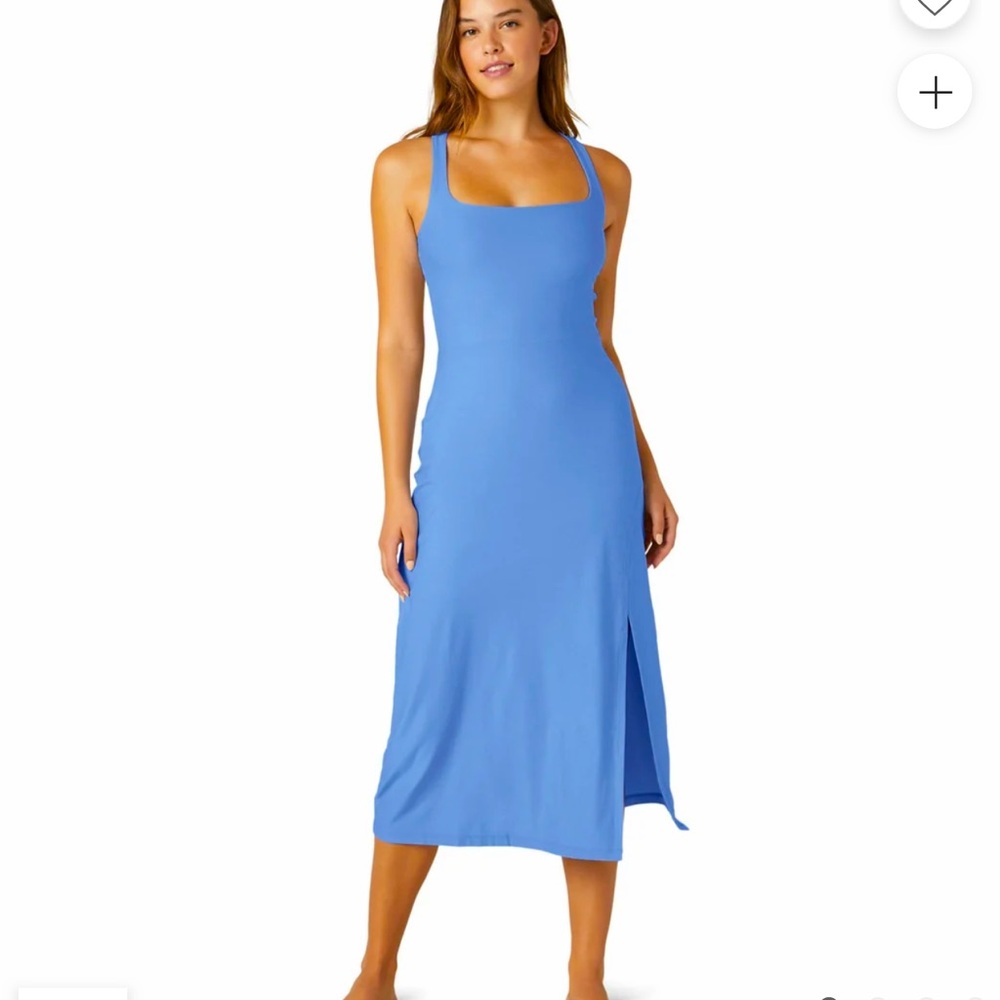 Featherweight Getaway Dress flower blue heather beyond yoga  XS